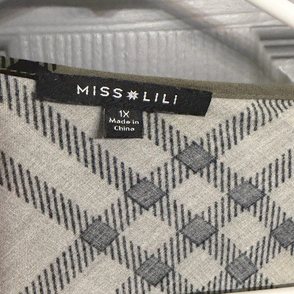 Miss Lili Olive and Black Plaid Button Down Shirt - Picture 4 of 9